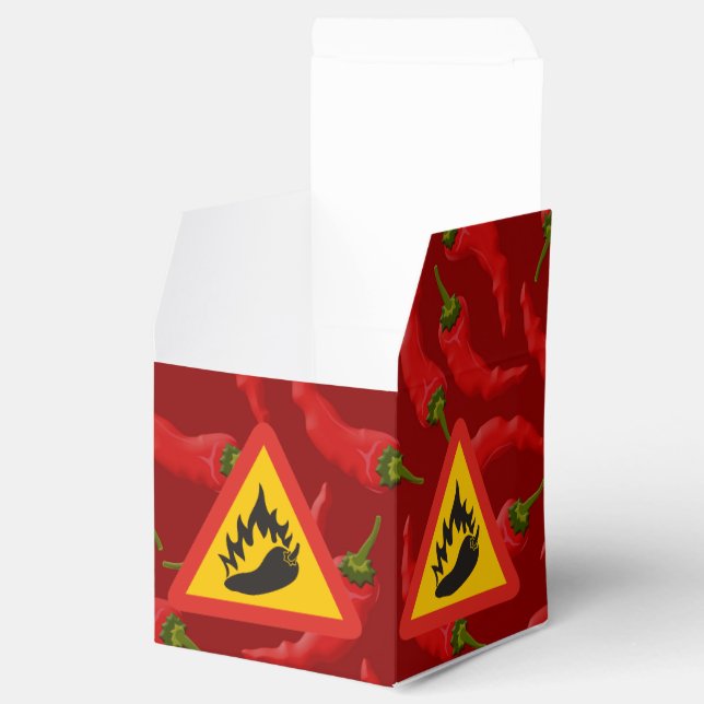 Hot pepper danger sign favour box (Opened)