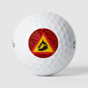 Hot pepper danger sign golf balls