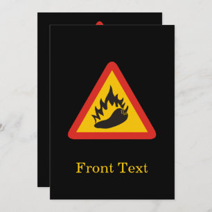 Hot Pepper Danger Sign Invitation
