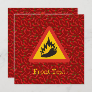 Hot Pepper Danger Sign Invitation