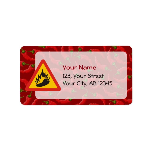 Hot pepper danger sign label (Front)
