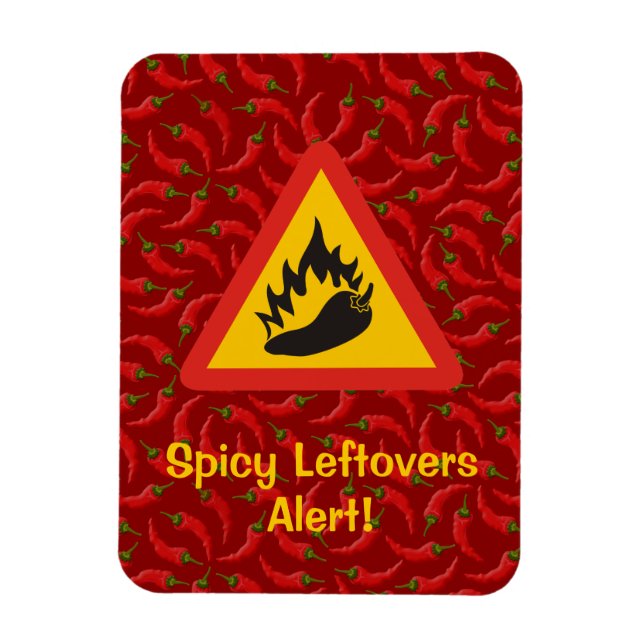Hot pepper danger sign magnet (Vertical)