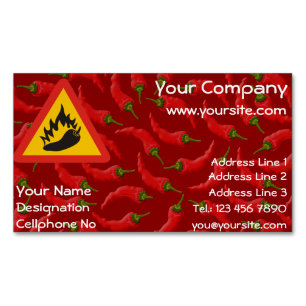 Hot pepper danger sign 	Magnetic business card
