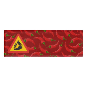 Hot pepper danger sign name tag