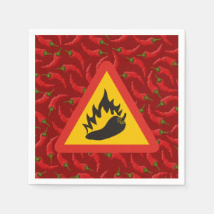 Hot pepper danger sign napkin