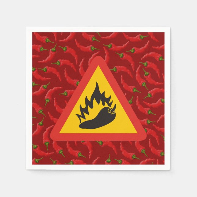 Hot pepper danger sign napkin (Front)