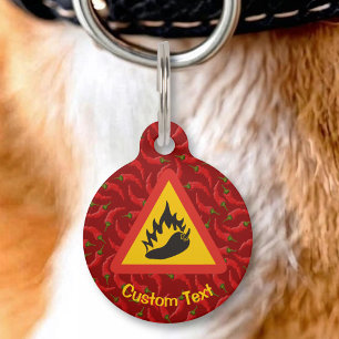 Hot Pepper Danger Sign Pet Tag
