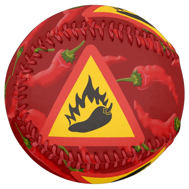 Hot pepper danger sign softball (Front Left)