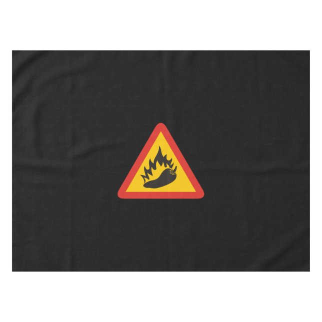 Hot pepper danger sign tablecloth (Front (Horizontal))