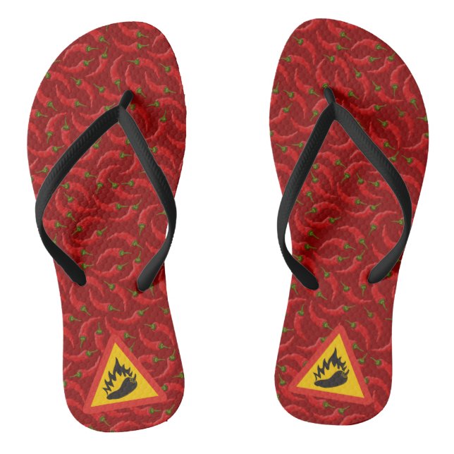 Hot pepper danger sign thongs (Footbed)