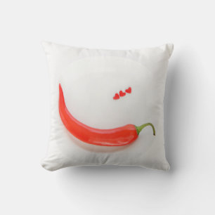 Hot pepper Hearts white red  Cushion