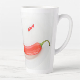Hot pepper Hearts white red Latte Mug