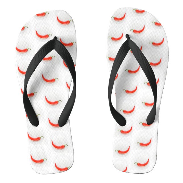 Hot pepper Hearts white red  Thongs (Footbed)