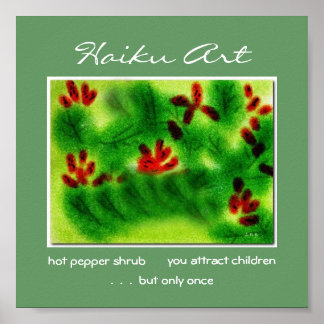 Hot Pepper Shrub Haiku Art Print