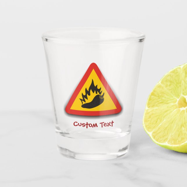 Hot Pepper Sign Shot Glass (Front)