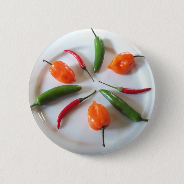 Hot Peppers 2 6 Cm Round Badge (Front)