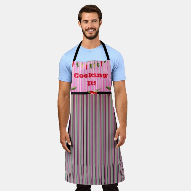 Hot Peppers Barbeque Time Apron (Worn)