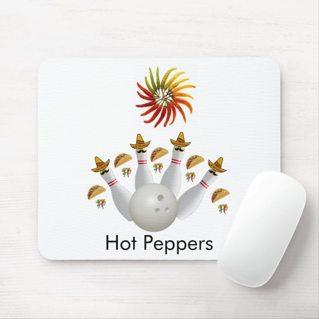 Hot Peppers Bowling Balls Mouse Pad! Mouse Pad (With Mouse)