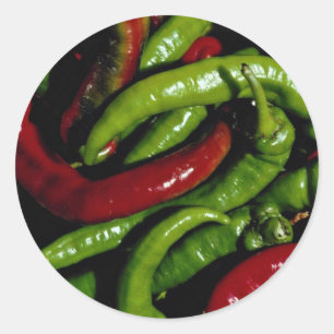 Hot peppers classic round sticker