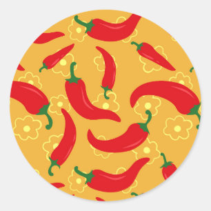 Hot Peppers Classic Round Sticker