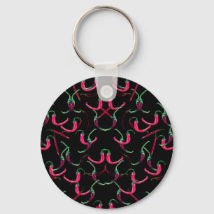 Hot Peppers Custom background  Key Ring