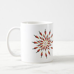 Hot Peppers Mandala Custom Name Coffee Mug