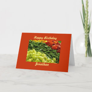 Hot Peppers Personalised Birthday Greeting Card