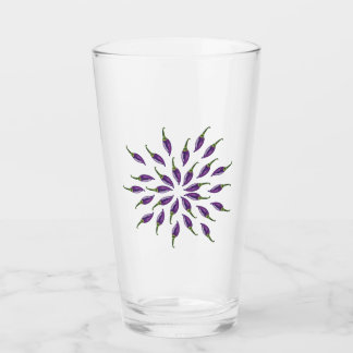 Hot Peppers Purple Mandala Art Glass