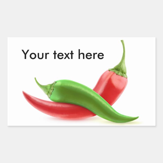 Hot peppers rectangular sticker (Front)