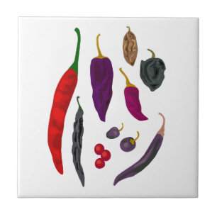 Hot Peppers Spice Kitchen Tile