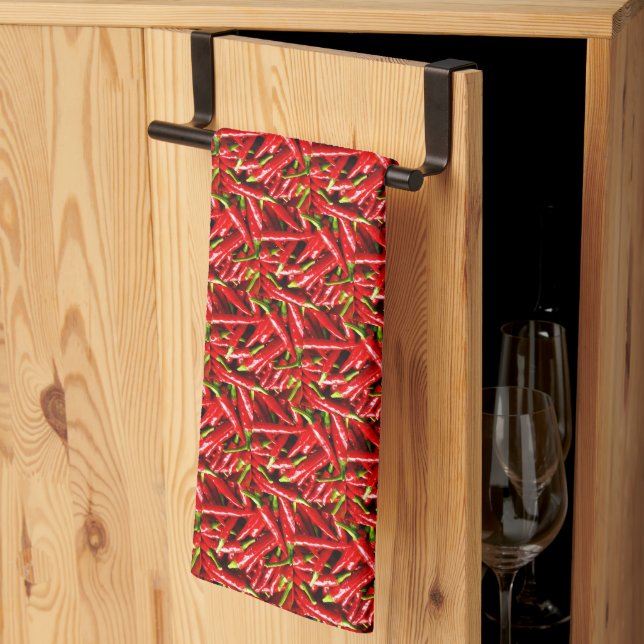 Hot Peppers Tea Towel (Thirds Fold)