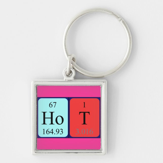Hot periodic table name keyring (Front)