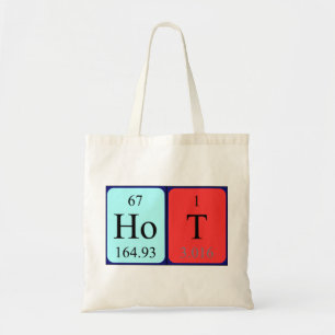 Hot periodic table name tote bag