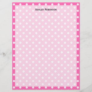 Hot Pink #2 and White Polka Dots Pattern