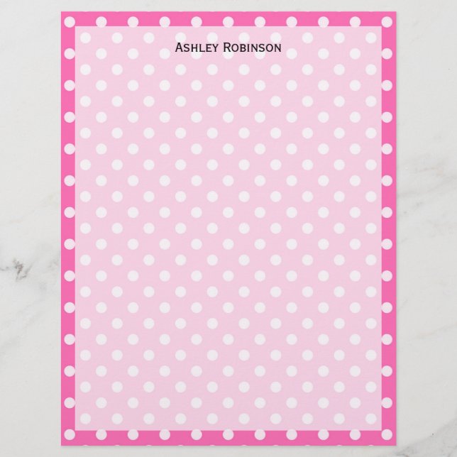 Hot Pink #2 and White Polka Dots Pattern (Front)