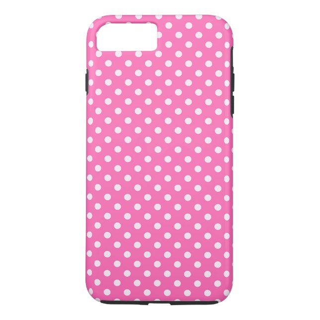 Hot Pink #2 and White Polka Dots Pattern Case-Mate iPhone Case (Back)