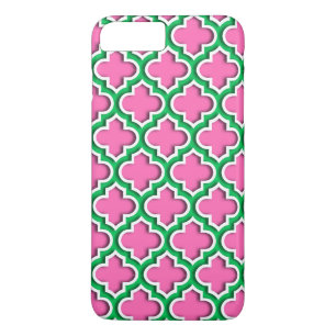 Hot Pink #2, Emerald, Wht Moroccan Quatrefoil #5DS iPhone 8 Plus/7 Plus Case