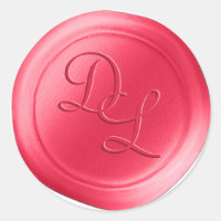 Hot Pink 2 Letter Monogram Wax Seal Stickers