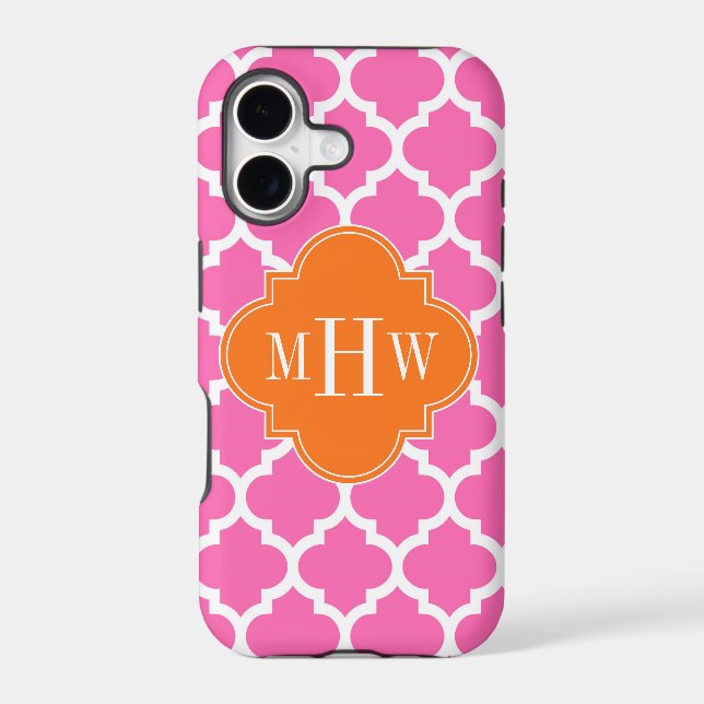 Hot Pink#2 Moroccan #5 Pumpkin 3 Initial Monogram (Back)