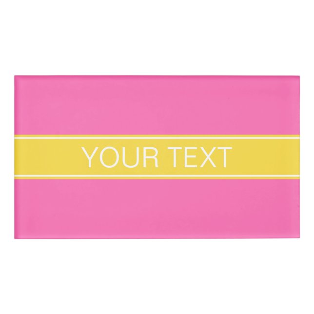 Hot Pink #2, Pineapple Ribbon Name Monogram Tag (Front)