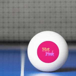 Hot Pink 3-star white ping pong ball