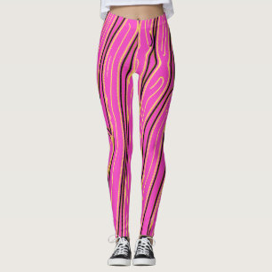 Hot pink abstract pattern "Ratti_Creative_Arts" Leggings