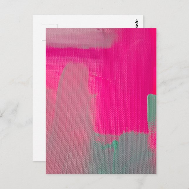 Hot Pink Abstract  Postcard (Front/Back)