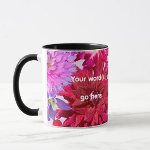 Hot Pink Abstract Watercolor Floral Dahlia Mug