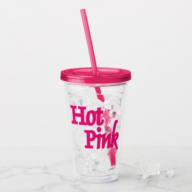 Hot Pink acrylic tumbler (Front Ice)