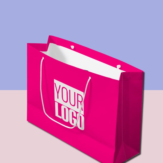  Hot Pink - add bold logo  Large Gift Bag (Creator Uploaded)