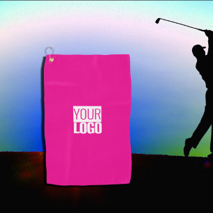 hot pink - add your logo golf towel