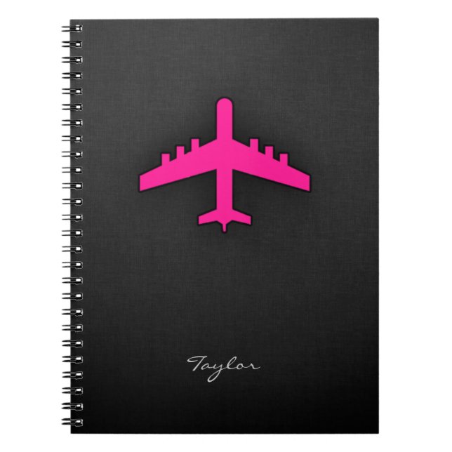 Hot Pink Aeroplane Notebook (Front)