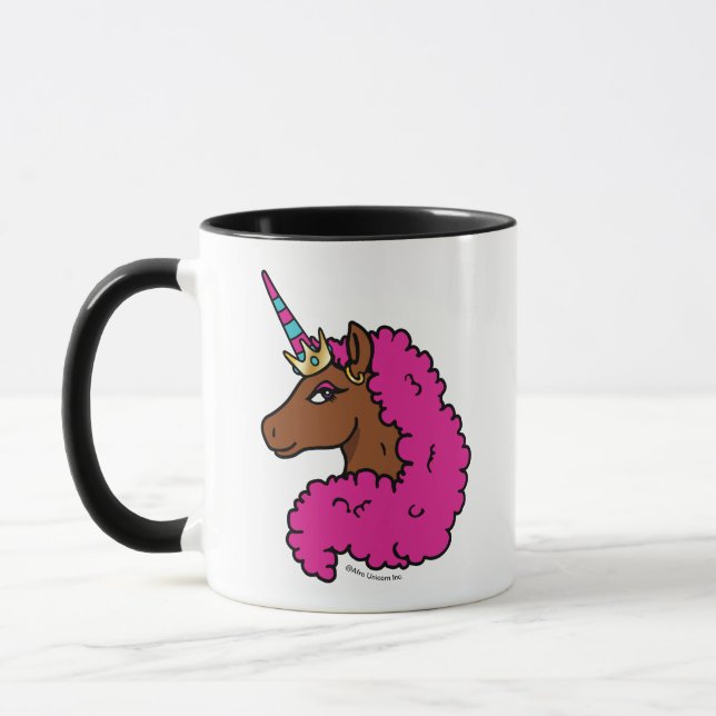 Hot Pink Afro Unicorn Mug (Left)