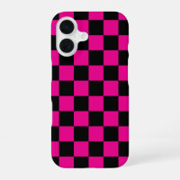 Hot Pink and Black Chequered Print 
